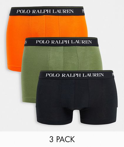 Lot de 3 boxers à taille griffée - Noir/vert/orange - Polo Ralph Lauren - Modalova