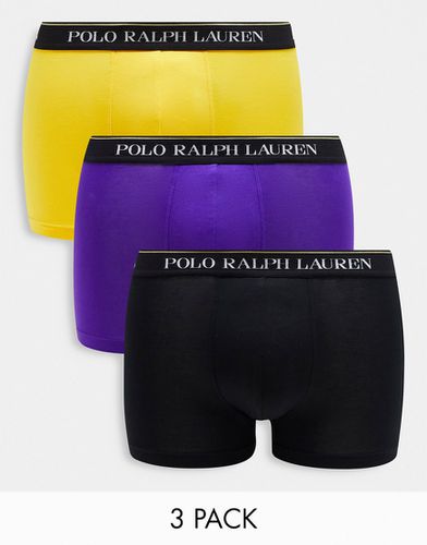 Lot de 3 boxers avec taille à logo - Bleu, jaune et noir - Polo Ralph Lauren - Modalova