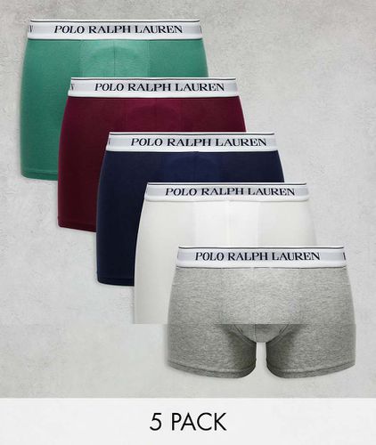 Lot de 5 caleçons à taille logo - , blanc, vert, bordeaux et gris - Polo Ralph Lauren - Modalova