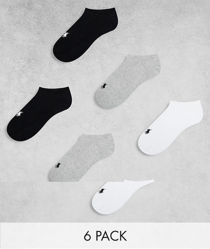 Lot de 6 paires de chaussettes invisibles à logo - /blanc/gris - Polo Ralph Lauren - Modalova