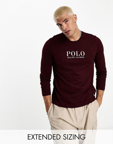 T-shirt confort à manches longues avec inscription logo sur la poitrine - bordeaux - Polo Ralph Lauren - Modalova