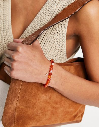 Energy - Bracelet de perles avec breloque - Orange - Petit Moments - Modalova
