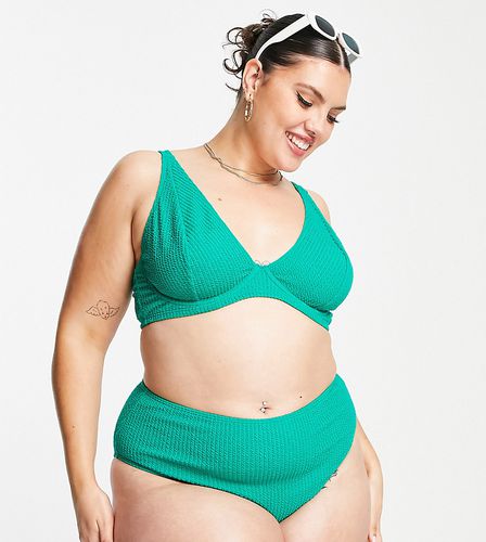 Exclusivité - Bas de bikini taille haute texturé - Vert - Peek & Beau Curve - Modalova