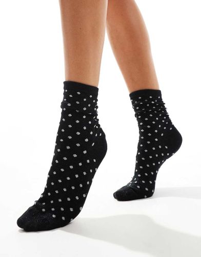 Chaussettes à pois pailletés - Pieces - Modalova