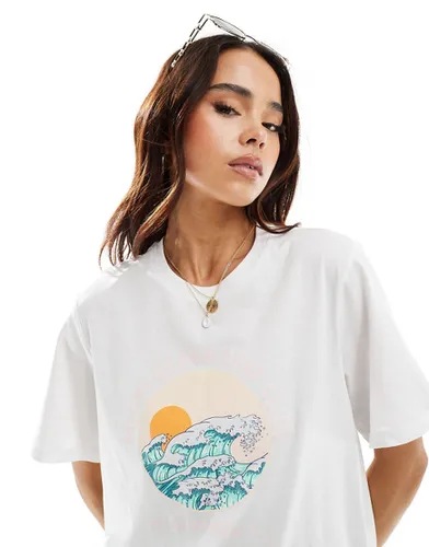 T-shirt avec imprimé Miami Beach Surf Club » - Pieces - Modalova
