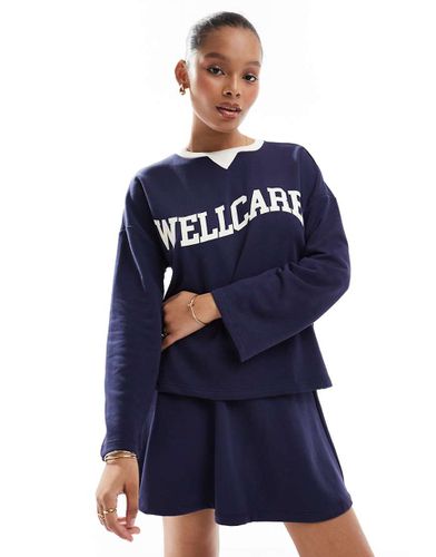 Wellness - Sweat-shirt d'ensemble à motif Wellcare » - Pieces - Modalova