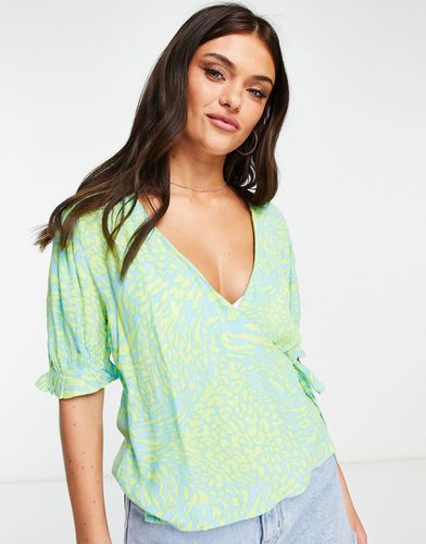 Blouse cache-caur mouchetée - et vert - Pimkie - Modalova