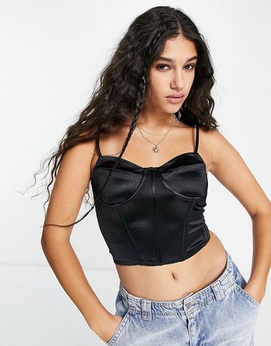 Crop top style corset satiné - Pimkie - Modalova