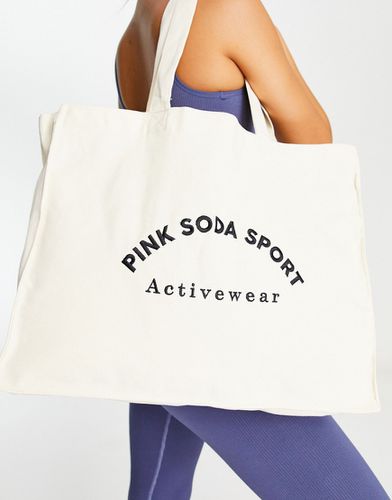 Sport - Tote bag en toile avec logo arqué - Pink Soda - Modalova
