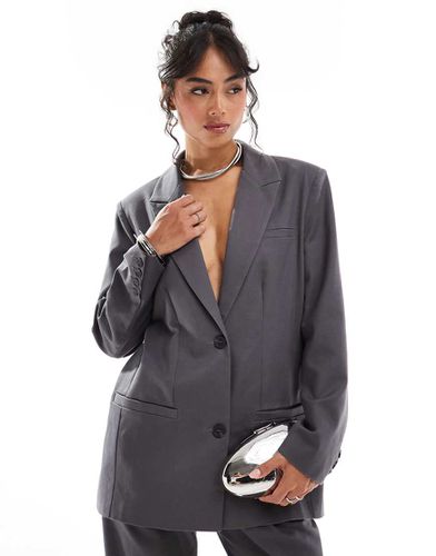 Blazer d'ensemble coupe carrée oversize - anthracite - Pretty Lavish - Modalova