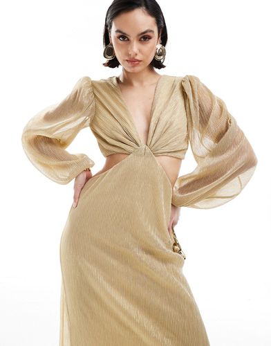 Robe longue plissée à manches ballon - Pretty Lavish - Modalova