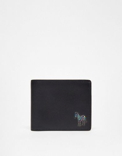 Portefeuille à deux volets en cuir avec logo zèbre multicolore - Ps Paul Smith - Modalova