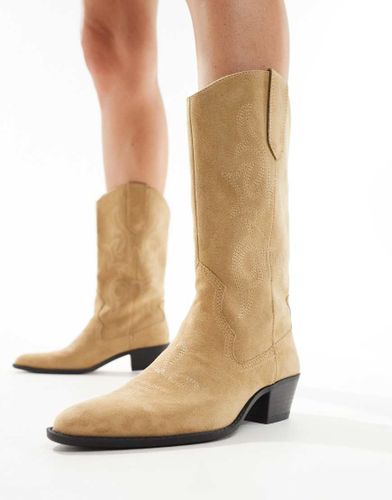 Bottes de cowboy en cuir - Pull & bear - Modalova