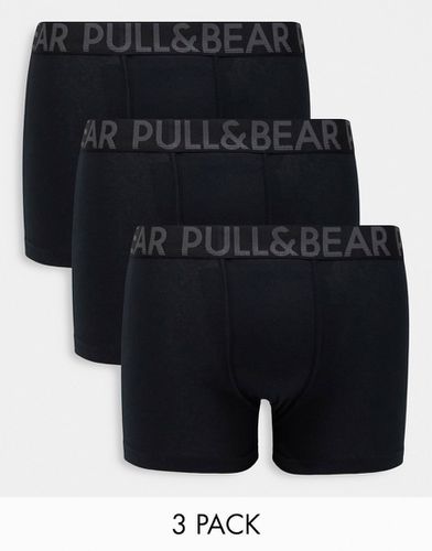 Lot de 3 boxers à taille contrastante - Noir - Pull & bear - Modalova