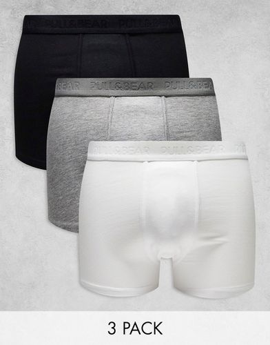 Lot de 3 boxers avec taille blanche/grise/noire - Pull & bear - Modalova