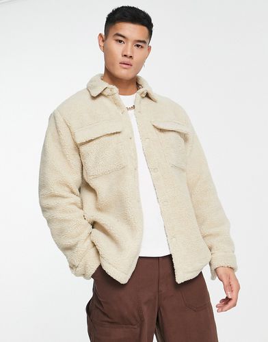 Surchemise imitation peau de mouton - Beige - Pull & bear - Modalova