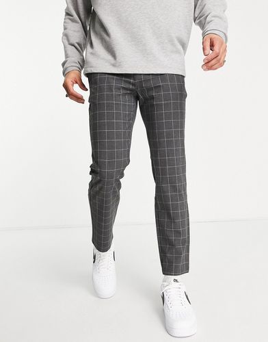 Pantalon ajusté à carreaux - Noir - Pull & bear - Modalova