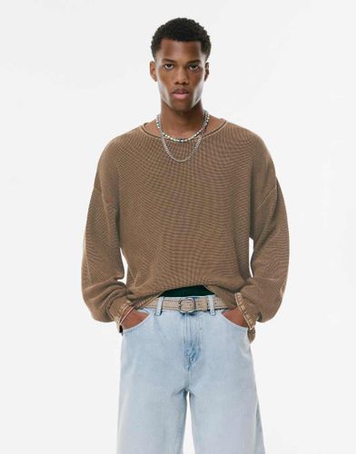 Pull  bordures contrastantes - Marron - Pull & bear - Modalova