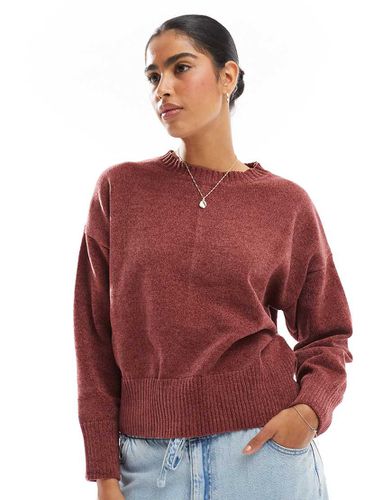 Pull en maille chenille - bordeaux - Pull & bear - Modalova