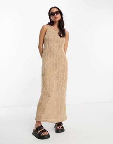 Robe longue droite sans manches en tissu texturé - clair - Pull & bear - Modalova