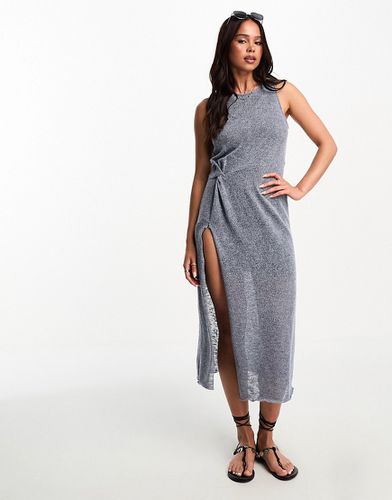 Robe longue sans manches fendue - chiné - Pull & bear - Modalova