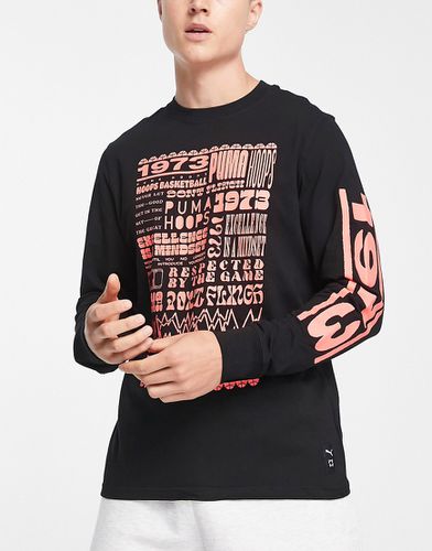Basketball - T-shirt à manches longues imprimées - et rouge - Puma - Modalova