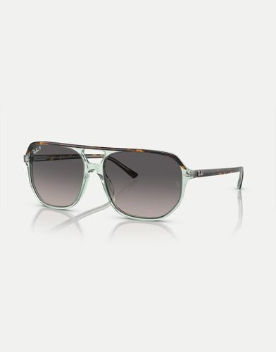 Ray-Ban - Bill One - Lunettes de soleil irrégulières à verres gris polarisés - foncé sur vert transparent - Rayban - Modalova