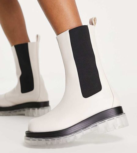 Neville - Bottes mi-mollet à enfiler avec semelle contrastante - cassé - Raid Wide Fit - Modalova
