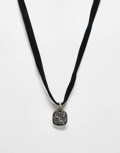 Collier en velours avec pendentif unisexe - Noir - Reclaimed Vintage - Modalova