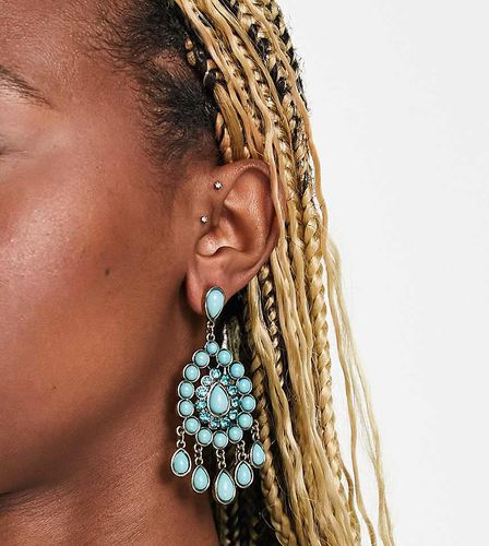 Boucles d'oreilles avec pierre de turquoise - Or vieux - Reclaimed Vintage - Modalova