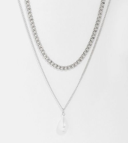 Inspired - Collier multi-rangs unisexe avec perle - Reclaimed Vintage - Modalova