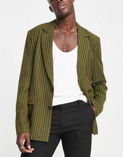 Inspired - Blazer à fines rayures - Olive - Reclaimed Vintage - Modalova
