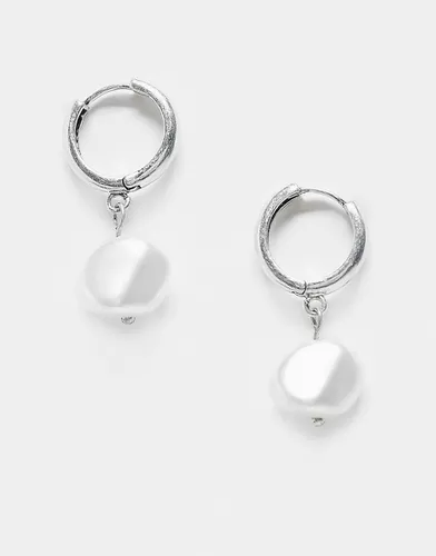 Petites créoles unisexes à perles - poli - Reclaimed Vintage - Modalova
