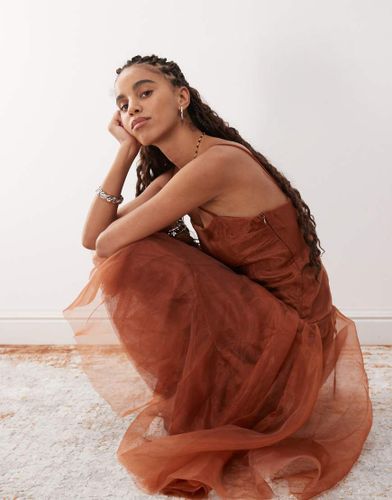 Robe de soire mi-longue en organza - Reclaimed Vintage - Modalova