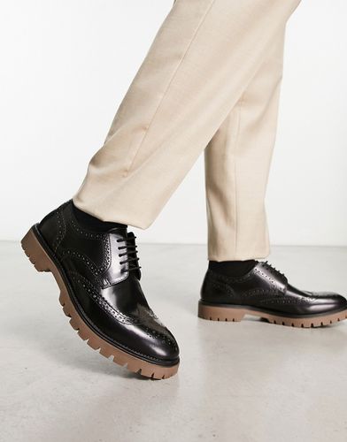 Chaussures chunky en cuir à lacets avec semelle en caoutchouc - Noir - Red Tape - Modalova