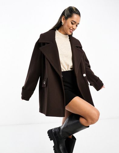 Manteau court croisé - Marron foncé - River Island - Modalova