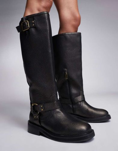 Bottines montantes style motard effet usé - River Island - Modalova