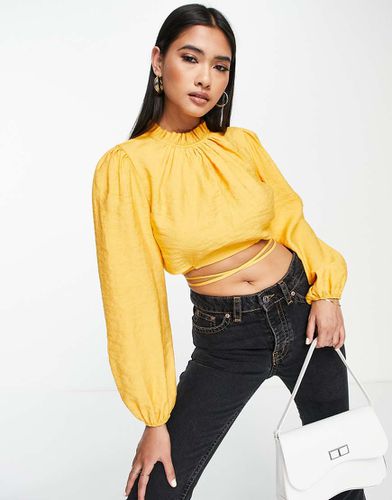 Crop top en lin avec lien - River Island - Modalova