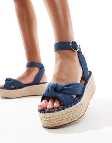 Espadrilles en jean en deux parties - River Island - Modalova