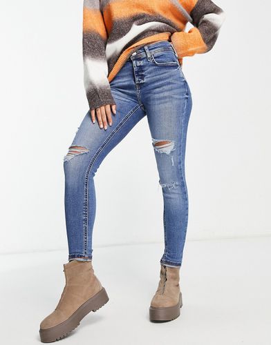 Jean skinny déchiré à taille mi-haute - foncé - River Island - Modalova