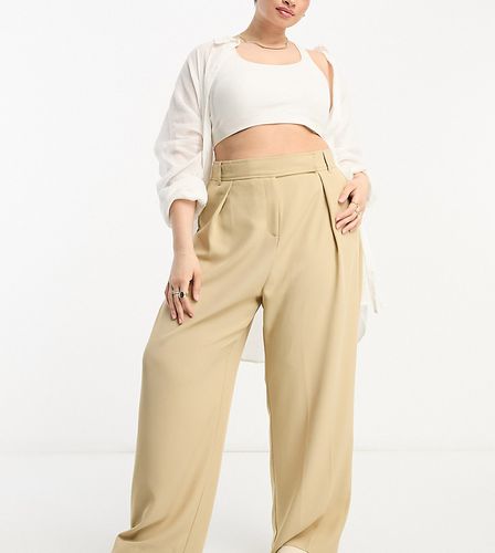 Pantalon d'ensemble large ajusté coupe dad - Beige - River Island Plus - Modalova