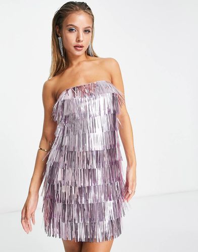 Robe courte à franges et à strass - River Island - Modalova