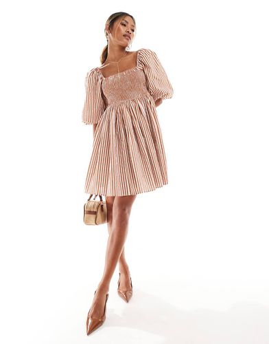 Robe babydoll courte en popeline - imprimé - River Island - Modalova