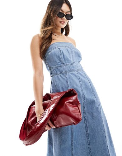 Robe bandeau mi-longue en jean - River Island - Modalova