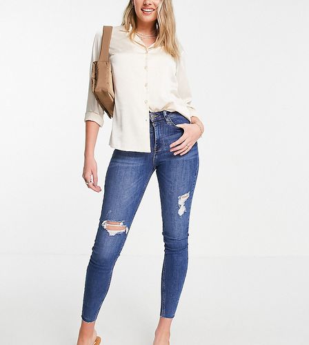 Jean skinny taille haute à déchirures et bords bruts - moyen authentique - River Island Tall - Modalova