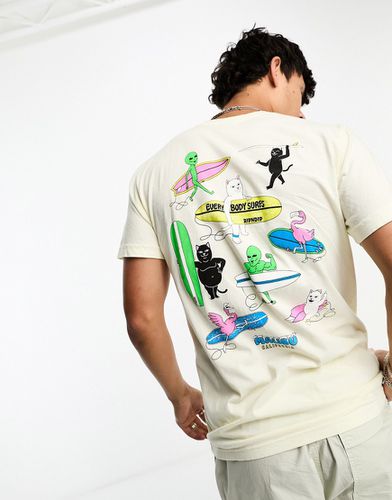 RIPNDIP - T-shirt à manches courtes avec imprimé Everybody Surfs devant et au dos - Beige - Rip N Dip - Modalova