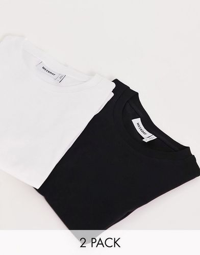 Essence - Lot de 2 t-shirts classiques - Noir et blanc - Weekday - Modalova