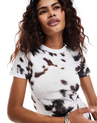 Frida - T-shirt coupe années 90 - Imprimé vache - Weekday - Modalova