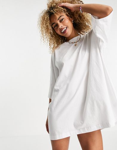 Huge - Robe t-shirt en coton - - WHITE - Weekday - Modalova