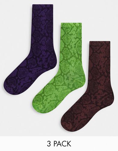 Lot de 3 paires de chaussettes à motif serpent - Weekday - Modalova